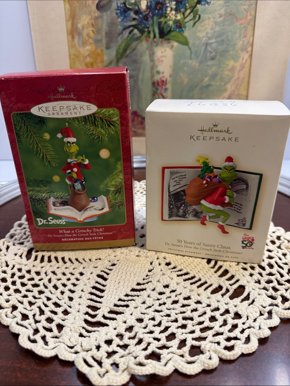 Hallmark Keepsake Grinch Ornaments Lot (2001 & 2007) Like New In Box